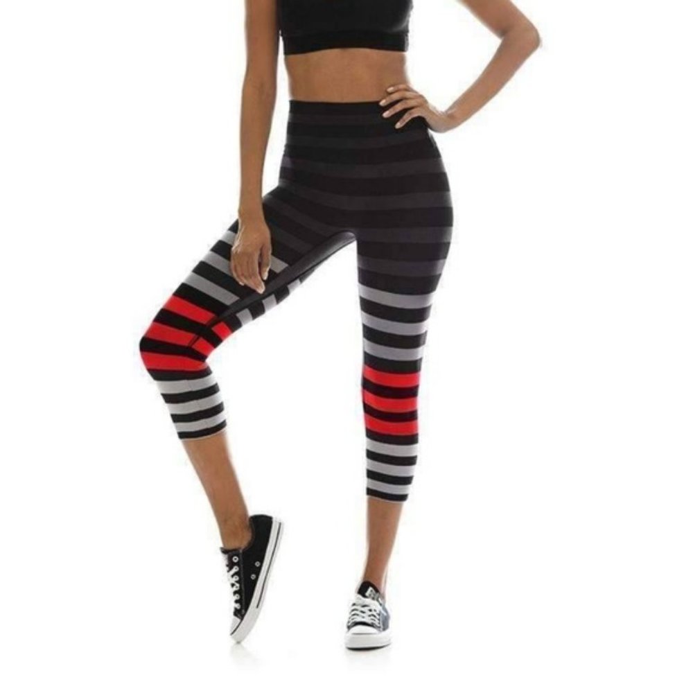 K-DEER High Waist Jennifer Stripe Capri Legging